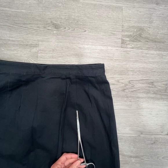 Maeve Anthropologie Black White Leaf Embroidered Pencil Skirt Size 12 NWT - Picture 9 of 10